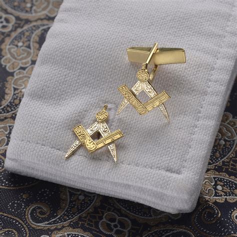 Masonic Cufflinks Bespoke Sterling Silver And Gold Cufflinks