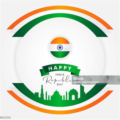 India Republic Day Vector Design Template Background Stock Illustration