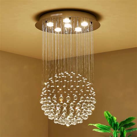 Saint Mossi Modern K Crystal Raindrop Chandelier Lighting Flush Mount