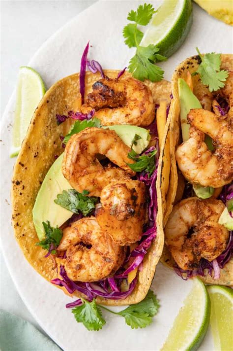 Marinated Grilled Shrimp Tacos With Tangy Slaw Feel Good Foodie