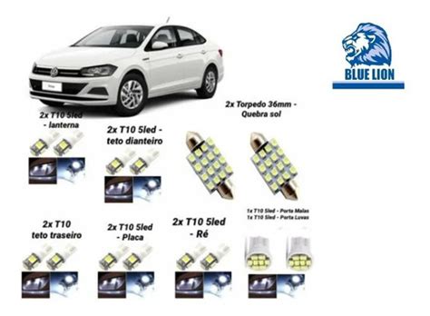 Kit Led Vw Novo Polo Virtus Teto Placa R Farolete Parcelamento Sem