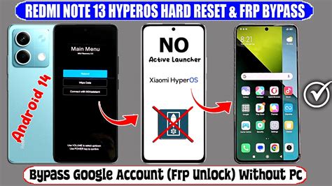 Redmi Note Android Hyperos Hard Reset Frp Bypass No