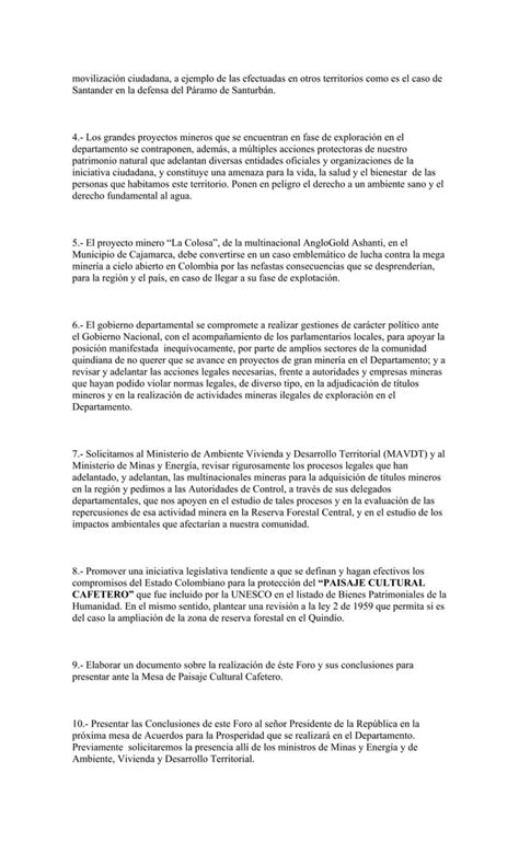 Conclusiones foro minería cosmos PDF