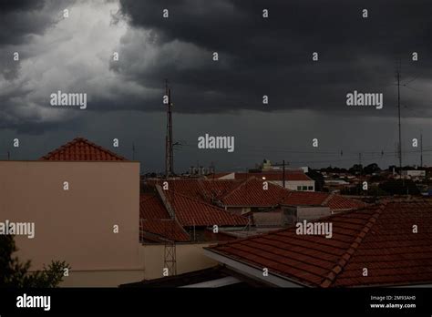 Rio Claro Sao Paulo Brazil 16th Jan 2023 Storm Clouds In The Sky