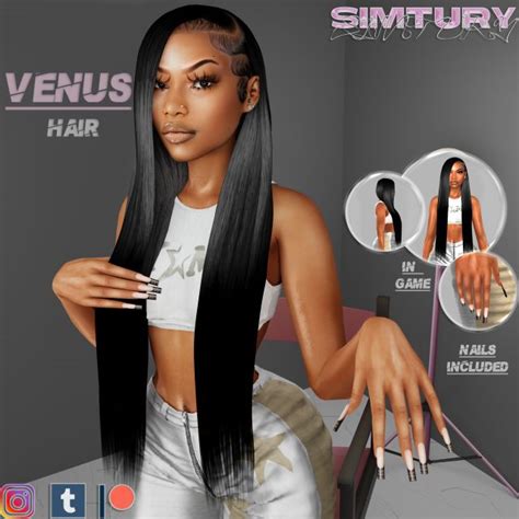 Download Here In 2024 Sims Hair Sims 4 Black Hair Sims 4 Nails