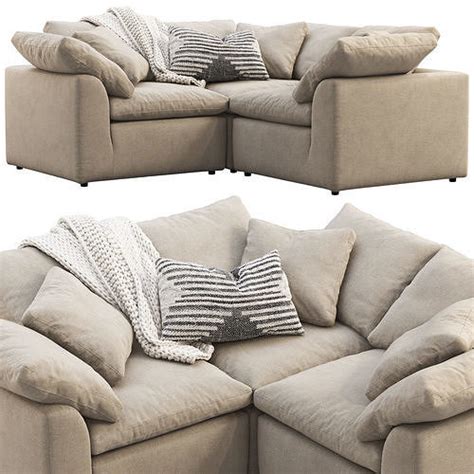 Joybird Bryant Modular Corner Sectional Sofa 3 piece 3D model | CGTrader