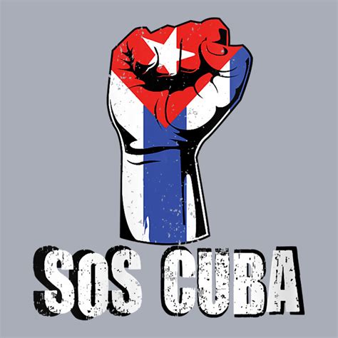 Womens Sos Cuba Fist Cuban Flag Abajo La Dictadura Bandera Cubana V