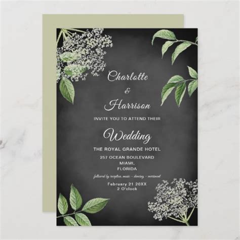 Rustic Elegant Floral Wedding Invitation