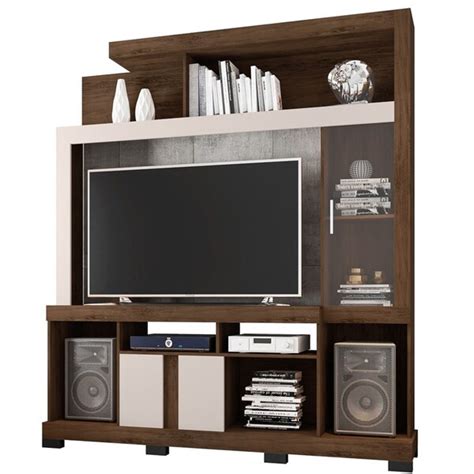 Estante Home Theater Para Tv Até 55 Polegadas Kênia Cedro nude Móveis Leão Leroy Merlin