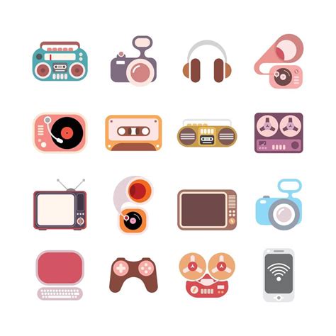 Electronic vector icons 11073015 Vector Art at Vecteezy