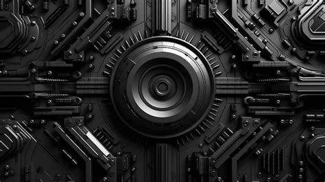 Premium Ai Image A Black Circuit Board With A Black Circle In The Center