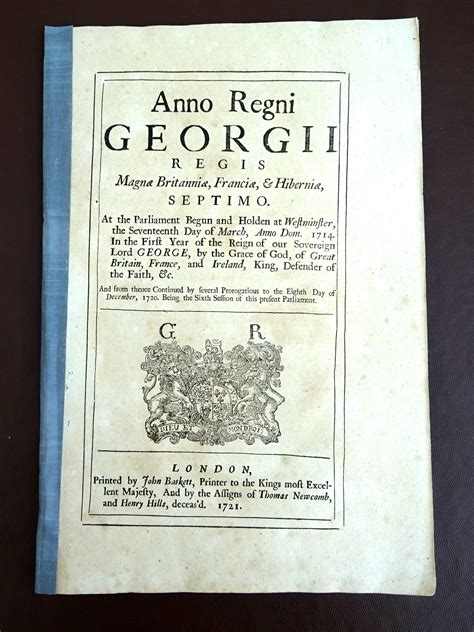 Anno Regni Georgii Regis Magnae Britanniae Franciae Hiberniae