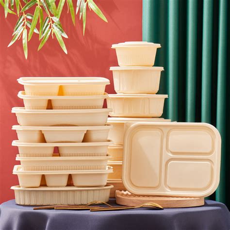 Inch Compartments Cornstarch Tableware Bento Biodegradable