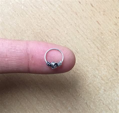 Tiny 925 Sterling Silver Tribal Dot Septum Nose Ring Piercing Etsy