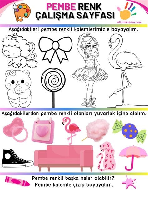 Okul Ncesi Pembe Renk Etkinliklerim