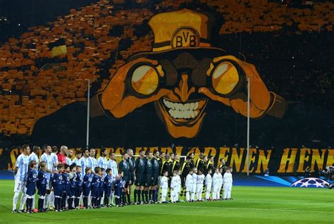 Borussia Dortmund fans with an impressive yet creepy Champions League tifo display - Yahoo Sports