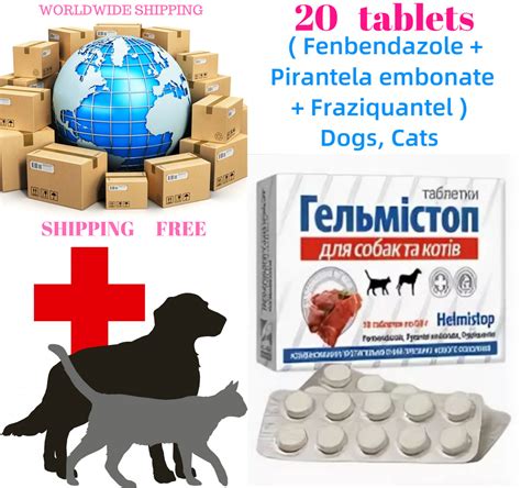 20 Tablets Fenbendazole Pirantela Embonate Fraziquantel Dogs