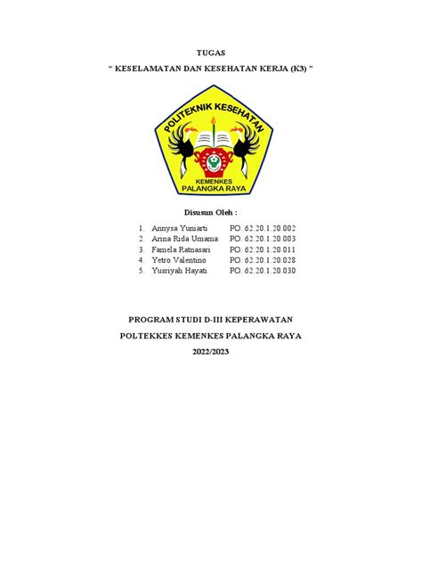 Tugas K3 Kelompok 2 Pdf