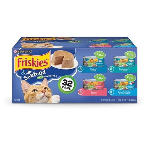 Purina Friskies Pate Wet Cat Food Variety Pack Seafood Favorites