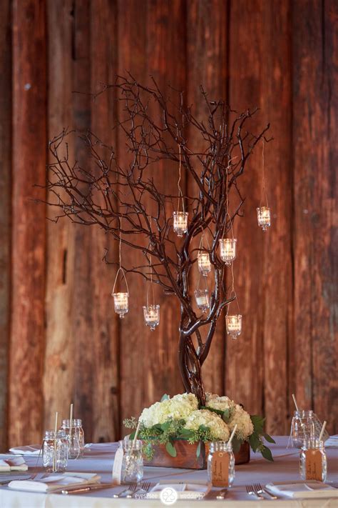 Manzanita Tree With Hanging Candles Branch Centerpieces Manzanita