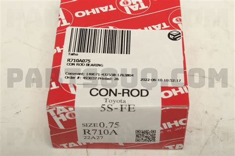 CON ROD BEARING R710A075 Taiho Parts PartSouq