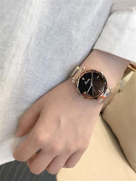 Magnet Buckle Simple Strap Quartz Wristwatch Women S Dress Watches