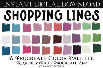 Shopping Lines Procreate Color Palette 30 Swatches By Zara Roza