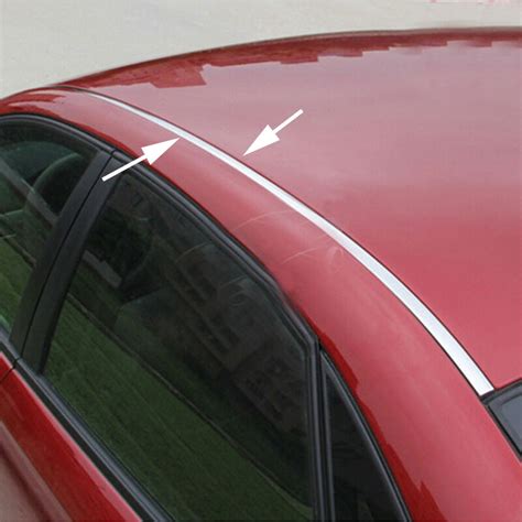 34 And 12ft Chrome Auto Roof Top Channel Trim Molding Cover Kit Fit For