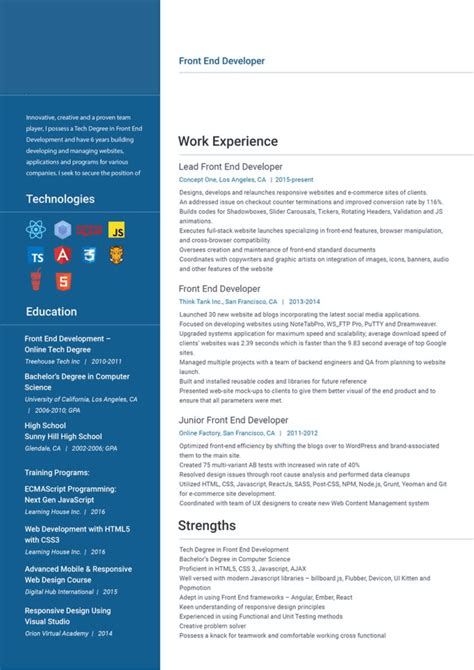 React Resume Template