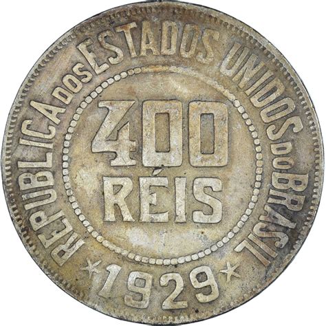 Coin Brazil 400 Reis 1929 South American Coins