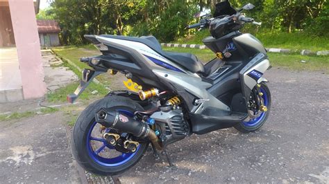 Modifikasi Yamaha Aerox Mono Shock Full Variasi Carbon Youtube