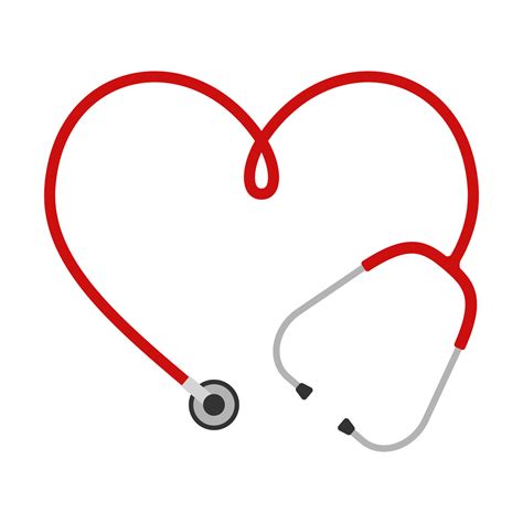 Medical Stethoscope Heart Shaped Isolated On White Background Tools