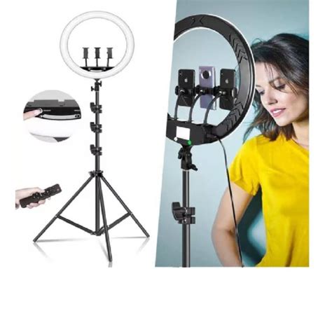 Ripley ARO ANILLO LUZ LED 46 CM FOTOGRAFÍA Y VIDEO TRÍPODE CONTROL