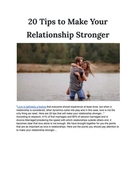 20 Tips To Make Your Relationship Strongerpdf