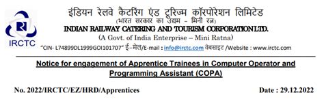 Irctc Apprentice Recruitment 2023 Iti Latest Apprentice 2023 ‣ Anil