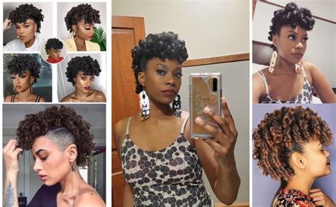 Deep Curl Mohawk Wig With Bangs For Black Women Short Mix Gray Hair Wig