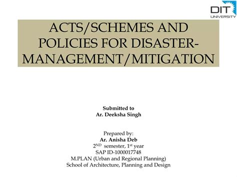 Central Disaster Management And Mitigation Schemes Pptx