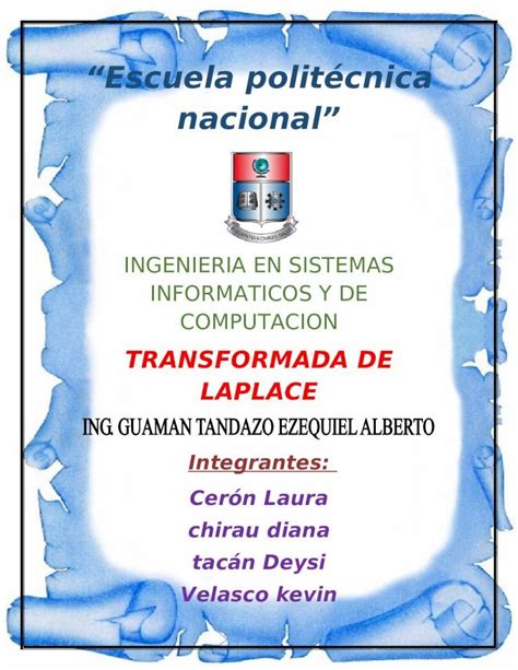 DOCX G2 Monografia Transformada De Laplace DOKUMEN TIPS