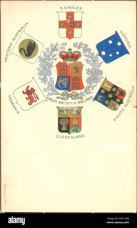 Chromolithographed Undivided Back Postcard Of The Australian Heraldic