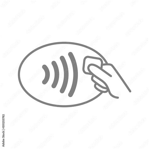 Contactless Payment Symbol Nfc Wireless Pay Technology Outline Icon