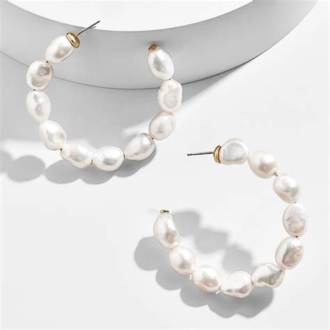 Pearl Hoop Earrings – Pearls And Rocks