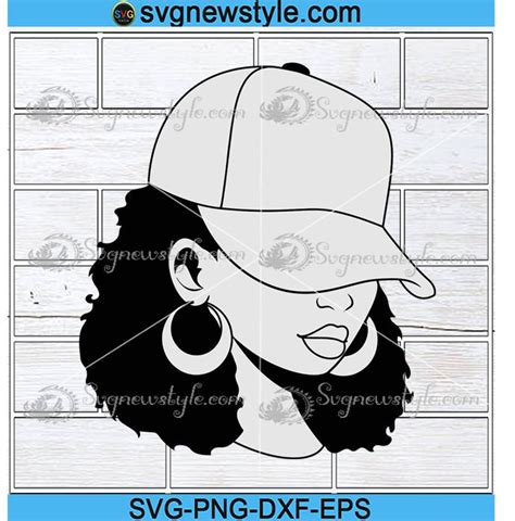 African American Hat Low Woman Svg Smirk African American Svg Black