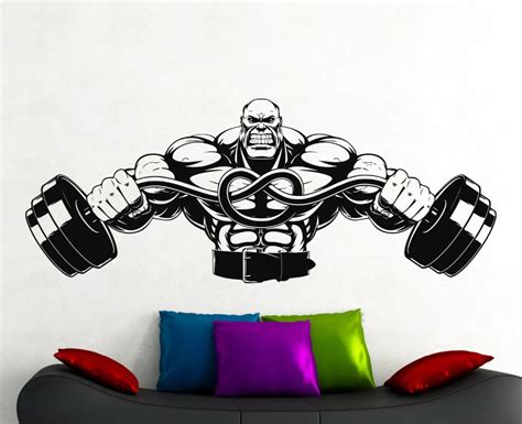 Gym Wall Decal Fitness Wall Stickers Sports Room Wall Decor Home