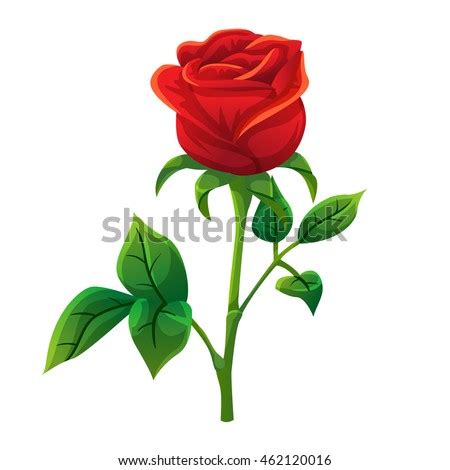 Red Rose Cartoon Style Vector Art Stock Vector 379044457 - Shutterstock