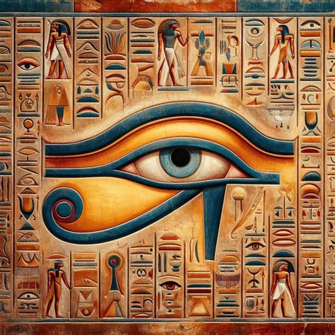 Jeroglíficos del antiguo egipto que representan el ojo de horus