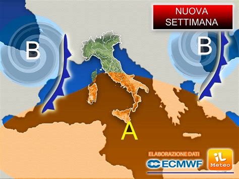 Meteo NUOVA SETTIMANA Lunedì con Pioggia e Temporali poi exploit