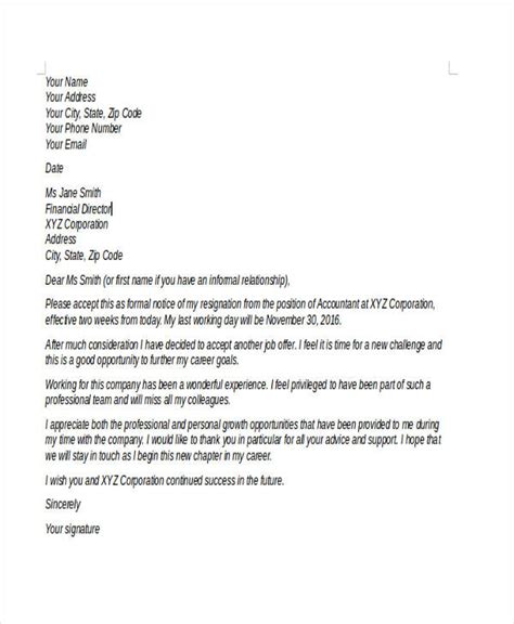 Sample Resignation Letter Template Important Elements And Tips