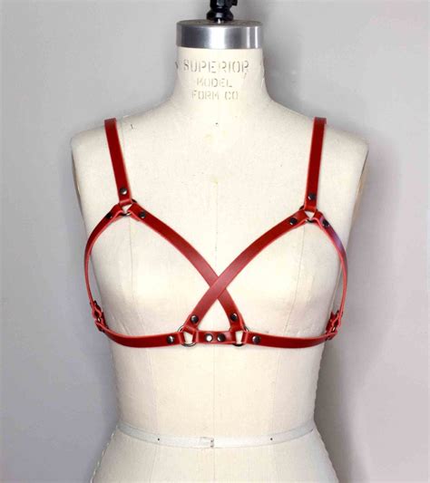 Mono Crossed Leather Harness Bra Lovelornlingerie