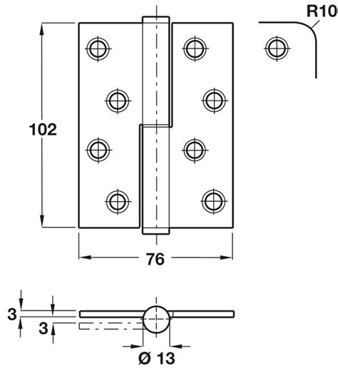 Butt Hinge Concealed Bearing Lift Off 102 X 76 Mm Grade 304 Stainless Steel Häfele Ireland