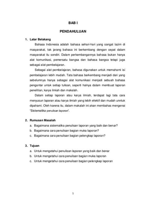 Format Penulisan Laporan